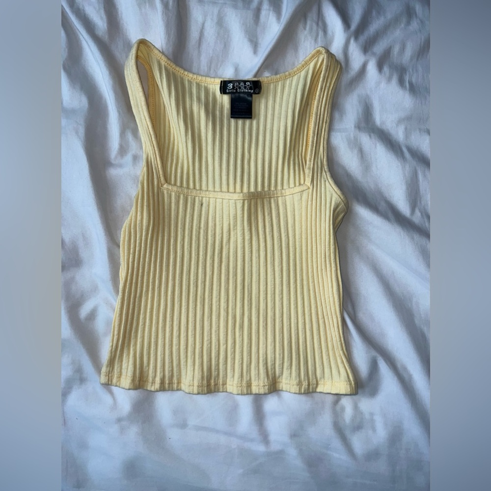 Pacsun yellow cropped tank top, size S